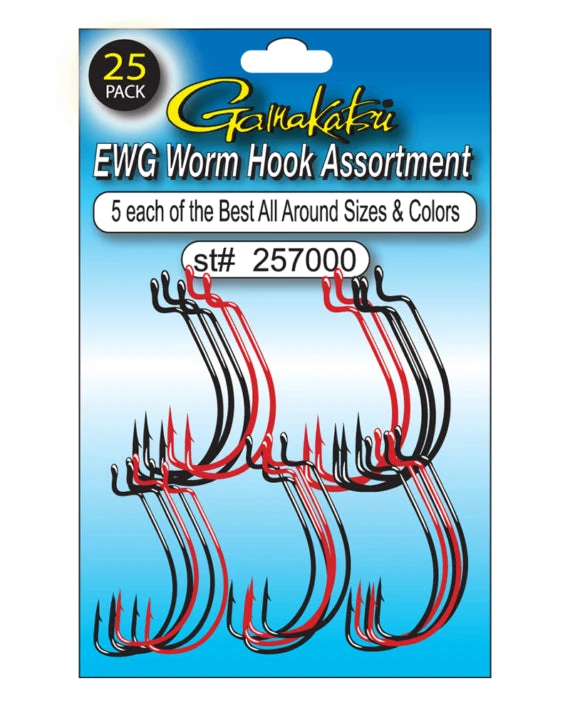 Gamakatsu EWG Worm Hook Assortment Variety Pack Tackle 1 Gamakatsu EWG Worm Hook Assortment Variety Pack Tackle