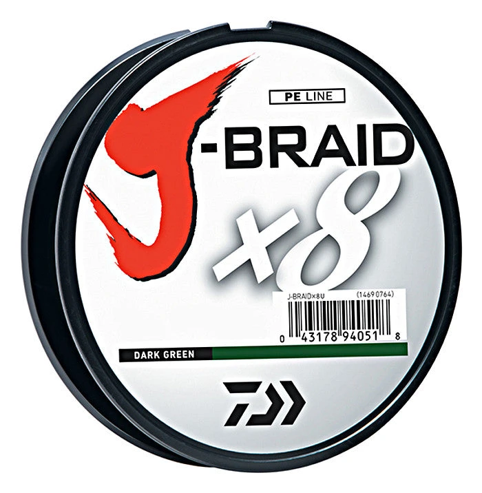 Daiwa J-Braid X8 Braided Line 330 Yards Dark Green 1 Daiwa J-Braid X8 Braided Line 330 Yards Dark Green