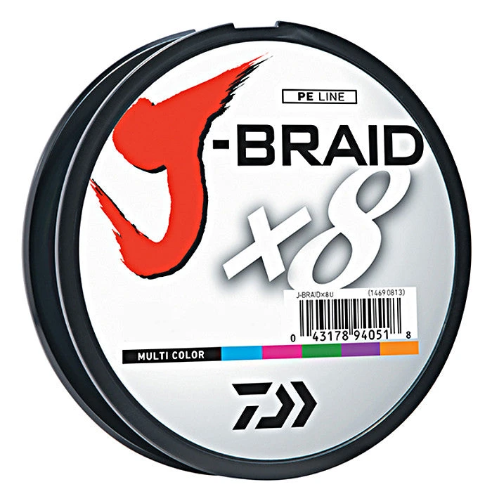 Daiwa J-Braid X8 Braided Line 550 Yards Multi-Color 1 Daiwa J-Braid X8 Braided Line 550 Yards Multi-Color