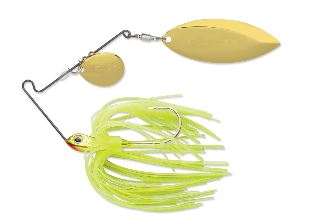 Baits Terminator Super Stainless Spinnerbait Colorado Willow 1/4 Oz. 3 Baits Terminator Super Stainless Spinnerbait Colorado Willow 1/4 Oz.