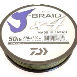 Daiwa J-Braid X4 Braided Line 300 Yards Dark Green