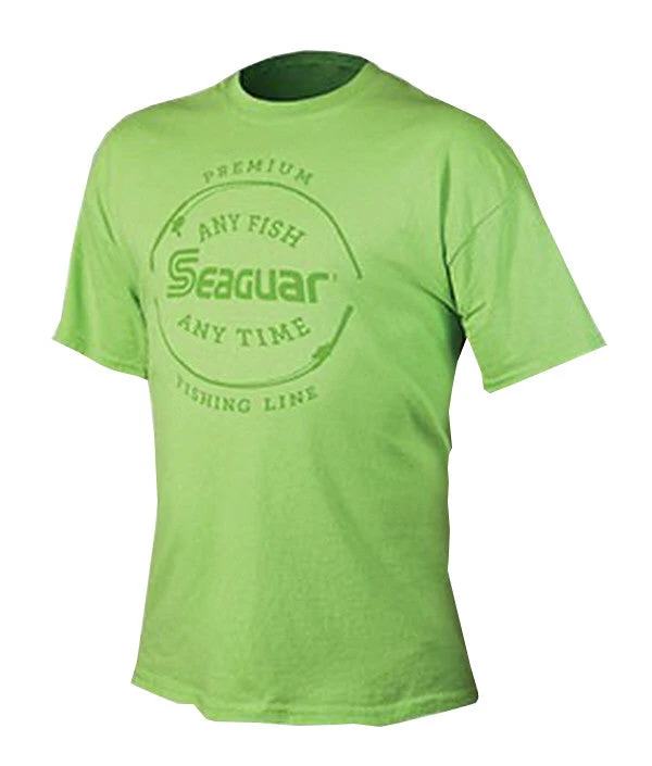 Seaguar "Any Fish Any Time" Short Sleeve Lime T-Shirt Apparel 1 Seaguar "Any Fish Any Time" Short Sleeve Lime T-Shirt Apparel